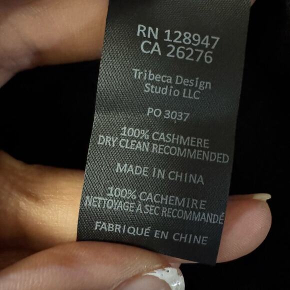 NILI LOTAN $795 Cashmere MACKENZIE KIMONO Black CARDIGAN Belted One Size - Picture 12 of 13